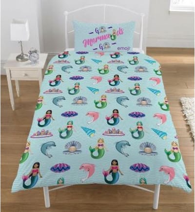 Emoji Unicorns & Mermaids - Dekbedovertrek - Eenpersoons - 135 x 200 cm - Roze