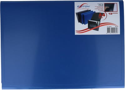 Exiton Sorteermap - Documentenmap - Vakkenmap - A4 - 13 Tabs - Blauw