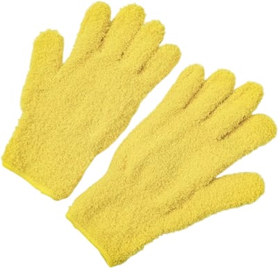 Microvezel Stofhandschoen 1 Stuk – Schoonmaak Handschoen, Stretchbare & Ademende Stof Handschoen voor Auto, Boot, Camper, Zwembad, Huis en Keuken Gebruik - Geel