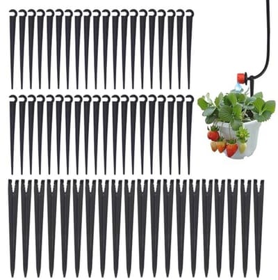 60 Stuks Irrigatie Slanghouders voor Tuinieren - Zwart, 5 mm Ondersteuning voor Bloementuinen en Moestuinen