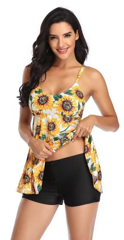 Tankini Zonnebloem - Zwem Shirt - Dames - Jurk - Strand - Badpak