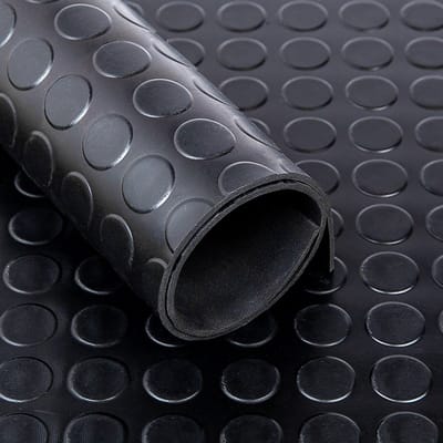 Rubbermagazijn - Noppenloper - Zwart - Dikte 3mm - 120cm breed - Lengte 10 meter