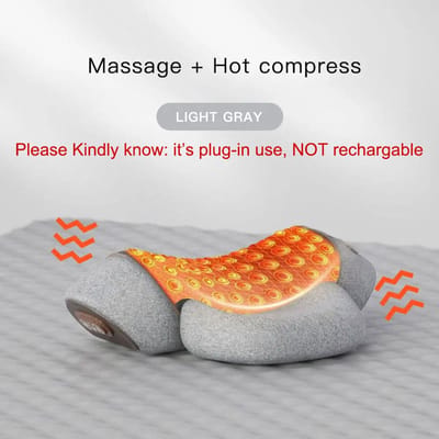 Elektrisch Nekmassagekussen Verwarming Vibratie Nekmassager Rug Cervicale Tractie Ontspanning Slapen Geheugenschuim Wervelkolom Ondersteuning