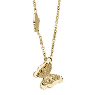 Montebello Ketting Butterfly G - 316L Staal -  Vlinder - 11x15mm - 46.5cm