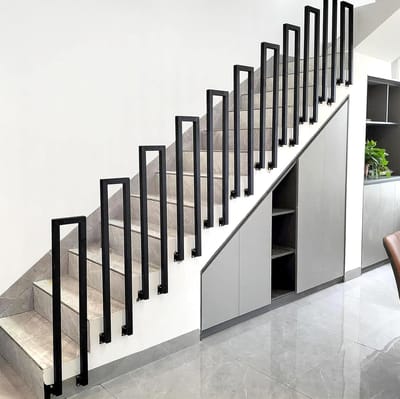 Trapleuning voor binnen - Trap reling metaal - Veilig traplopen - Nordic moderne stijl - 75 cm lengte - Zwart