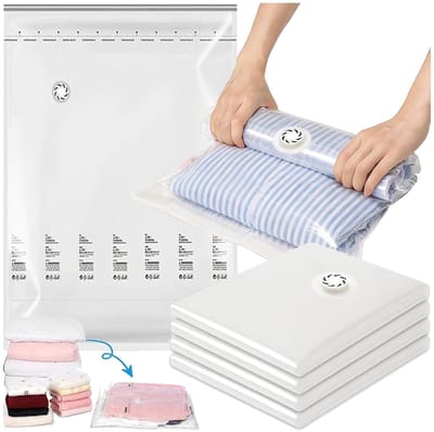 Dailygoods - Set van 4 Vacuüm Opbergzakken (80 x 90 cm) - Herbruikbare Compressiezakken