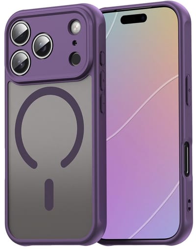 Coverup Hoesje - Geschikt voor iPhone 17 Pro Hoesje - Coverup Mat Transparante Back Cover met Camera Cover - MagSafe Compatible - Paars