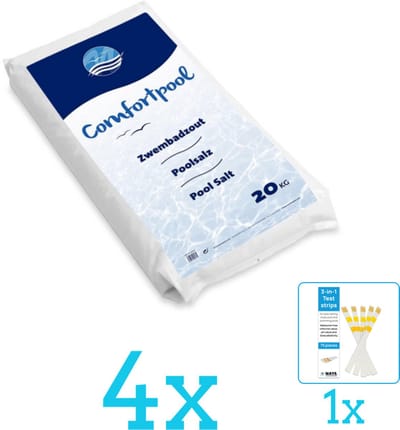 Comfortpool - Zwembadreinigingsmiddel - Zwembadzout - 20 kg - Volumebundel - Zwembadzout - 4-delig