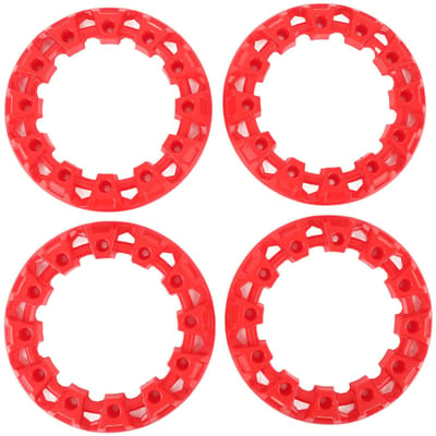 4 pièces de cache-moyeu de roue ATV Anti-rayures Universel en plastique Protection de moyeu de jante de roue Go-Kart pour pneus de 7 pouces rouge