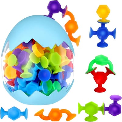 Zuignap Speelgoed - Bouwstenen Set - Creatief Spelen - 48 Delen Kleuren - Siliconen Materiaal - Multicolor