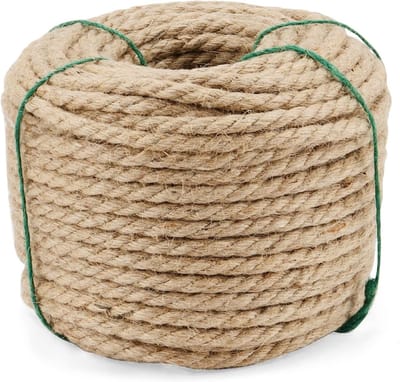 Dikke Jute Touw van 50m x 8mm voor Krabpaal, Trekspel en Bagagevervoer - Sterk en Duurzaam