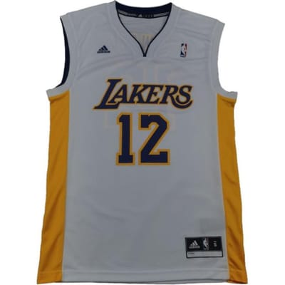 Adidas X NBA Samenwerking Los Angeles Lakers Dwight Howard Logo Thuis Mouwloos Basketbalshirt Heren shirt Wit 7818A-3L9-AEB1857 L brown
