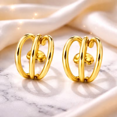 Brendoe Oorbellen Ringen Goudkleurig – Dubbele Hoop Oorbellen – 18K Verguld – Dames