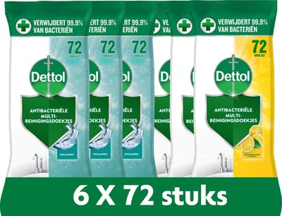 Dettol Doekjes Oceaan Citrus 72st - 6 Stuks - Voordeelverpakking