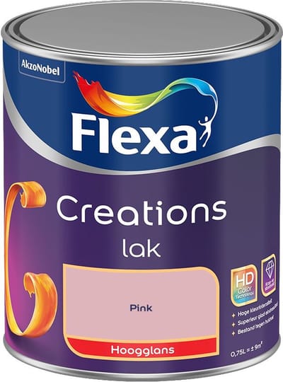 Flexa - Creations Lak Hoogglans - Pink - Mengverf - 750 Ml