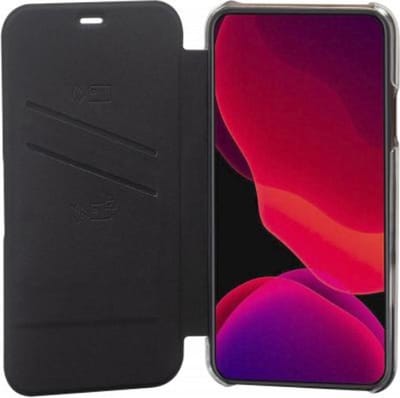 Bigben Connected, Hoesje geschikt voor iPhone 11 Pro - Folio met Standaard & Geïntegreerde Kaarthouder, Transparant zwart