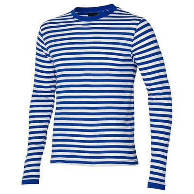 Morethansocks - Party T-shirt - Strepen - Blauw/Wit - Maat XXXL - Carnaval - Carnavalskleding heren - Carnavalskleding - Feestkleding