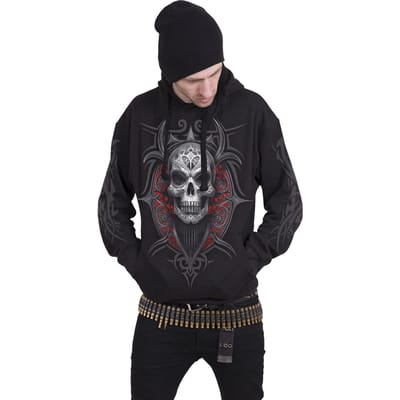 Spiraal Unisex Volwassen Hoge Priesteres Rug- en Mouwprint Hoodie (Zwart)
