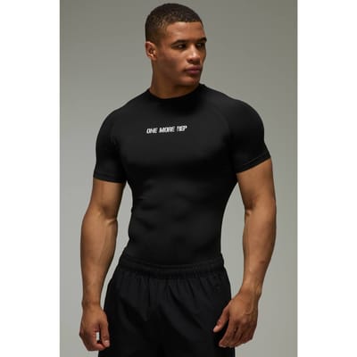 One More Rep Muscle Fit T-shirt | Black | Size XS