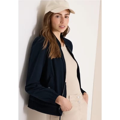 Blouson met trekkoord en mesh details