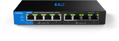 Linksys LN2308P – Netwerk Switch – Unmanaged PoE++ – 2500 Mbps – 8-poorts