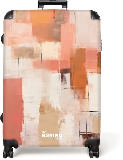 NoBoringSuitcases.com® - Koffer groot - Reiskoffer lichtgewicht - Abstracte pastel kleuren - Rolkoffer met 4 wielen - Grote trolley XL - 98 liter bagage