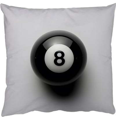 Sierkussens - Kussentjes Woonkamer - 50x50 cm - Biljartbal - Getal - Acht - Wit