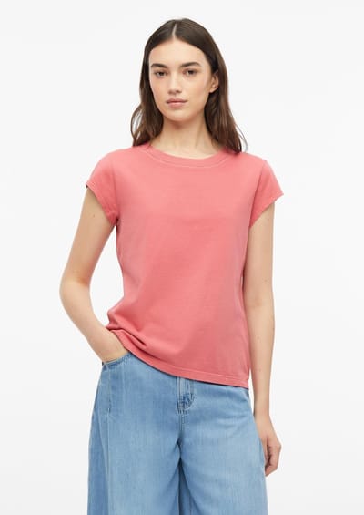 s.Oliver - female - Katoenen shirt met ronde hals en kledingstukverf