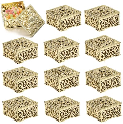 Dailygoods- Trouwfavorieten 12 Stuks - Candy Box - Mini - Hexagon/Square - Bruiloft/Hen Party - Plastic - 3 cm Hoog - Candybox
