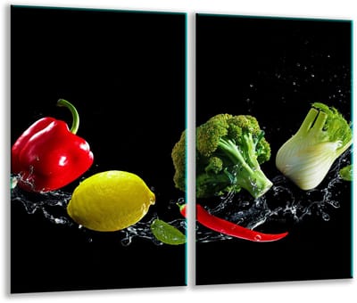 TMK ArtDeko - Glazen Snijplank - 30x52cm - Zwart - Inductie/Vaatwasserbestendig