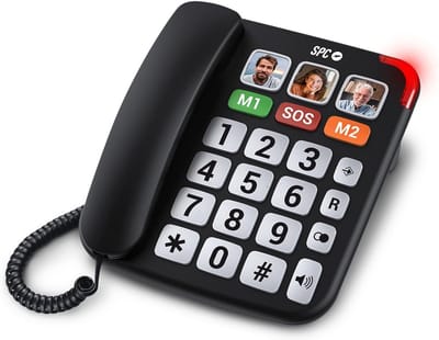 Vaste Telefoon - Senioren Telefoon - Gemakkelijk Bellen - Extra Luide Beltoon - 9 x 196 x 19 cm - Zwart