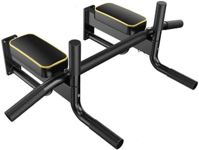Optrekstang Muur - Dipstation Fitness - Thuis Krachttraining - Robuust Staal - Zwart