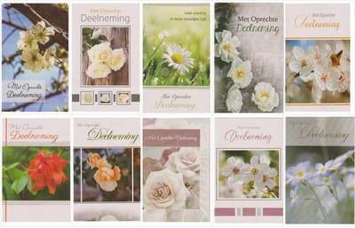 10 Luxe Condoleance Wenskaarten - Oprechte Deelneming - 17x12cm - Gevouwen kaarten met enveloppen - Gratis verzonden - 2026-03