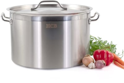 HCB® - Professionele Kookpan - 32 liter - Inductie - Gas - Electrisch - Grote RVS / INOX pan - Soeppan - Horeca pannen - Kookpot - Ø40 cm x H26 cm - 40x40x26 cm (DxBxH) - 6.9 kg - 5432
