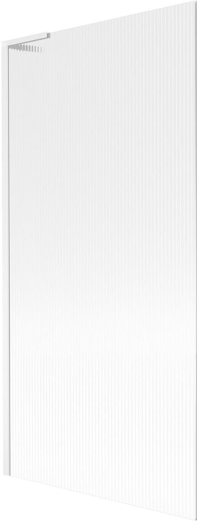 Mexen Next L badscherm 1-delig 90 x 150 , gestreept, wit - 895-090-000-03-09-20