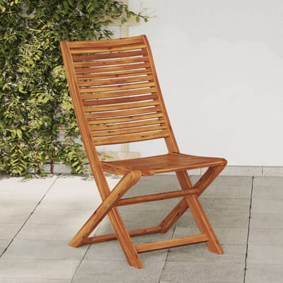 vidaXL - Opklapbare - stoelen, - 2 - stuks, - massief - acaciahout