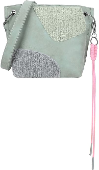 Fritzi aus Preußen schoudertas Fritzi03 Limited Happy Flocked Vintage Crossbody Bag Soft Salbei Lichtgroen