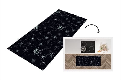 Keukenloper - Loper keuken - Winter - Sneeuwvlok - Patroon - 120x50 cm - Keukenloper vinyl