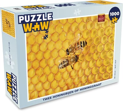 Puzzel Twee honingbijen op honinggraat - Legpuzzel - Puzzel 1000 stukjes volwassenen