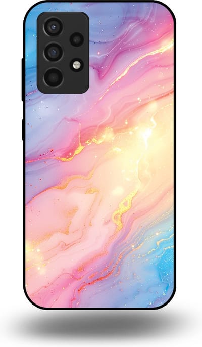 Smartphonica Telefoonhoesje Geschikt voor Samsung Galaxy A52s 5G met Regenboog Glitter Marmer Opdruk - TPU Backcover Case Rainbow Glitter Marble Design geschikt voor Samsung Galaxy A52s 5G