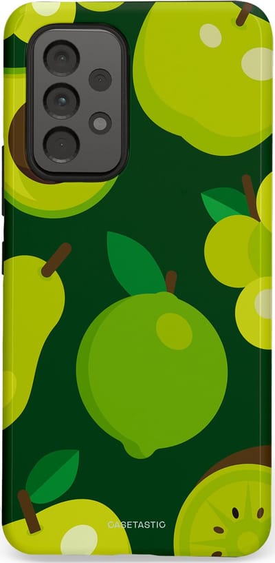Casetastic Hoesje Geschikt voor Samsung A53 - Stijlvolle Beschermende Duo-layer Case - Peren Appel Groen