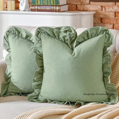 100% Katoen Ruche Kussensloop Zachte Katoenen Ruche Kussensloop Rustiek Boho Boerderij Modern Huisdecoratie voor Bed Bank Woonkamer 50x50cm