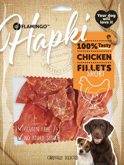 Hondensnack – korte strips met kip – hondensnacks – honden snacks – hondensnoepjes – glutenvrij – zonder toegevoegde suikers – 400g