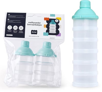 Dutsi - Melkpoeder Bewaarbakjes - 2 Stuks - Melkpoeder Toren met Schenktuit - BPA-vrij - Melkpoeder Doseerdoosjes - Stapelbaar