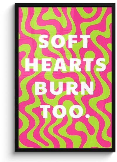 Poster in lijst - Fotolijst 60x90 cm - Posters - Abstract - Quote - Centraal - Roze - Posterlijst zwart - Decoratie - Wanddecoratie woonkamer - Muurdecoratie slaapkamer