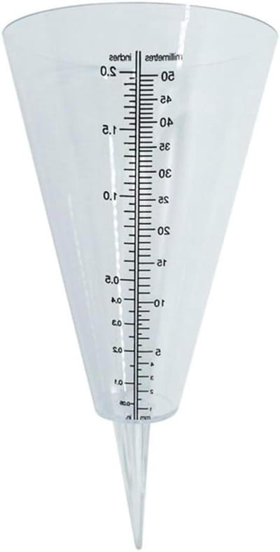Regenmeter Kegel - Watermeter Tuin - Buiten Weer Meten - Geoptimaliseerd Kegelontwerp - 10x21.5 cm - Transparant