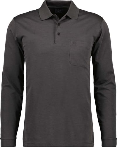 Ragman Poloshirt Soft Knit Polo Knopf Langarm