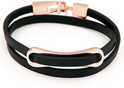 Montebello Armband Keza - Leer - Messing - 10mm - 37cm