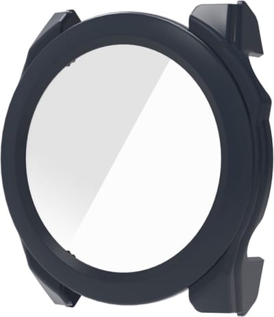 Beschermende watch case - gehard glas screenprotector hoesje - geschikt voor Garmin Fenix 8 (43 mm) - donkerblauw