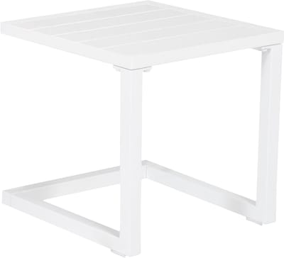Bijzettafel Aluminium - Tuin Tafel - Buiten Zitten - UV-bestendig Materiaal - 40 x 40 x 40cm - Wit